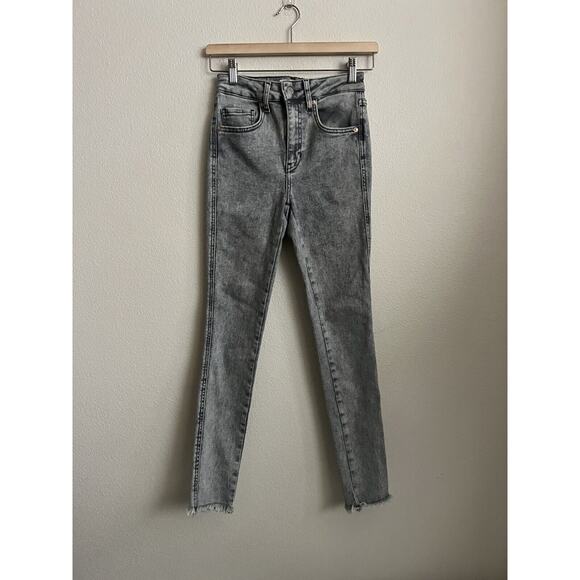 Free People We The Free Gray Acid Wash Skinny Jeans Size 25 - Picture 2 of 6